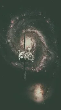 Spacecraft Progress orbiting the galaxy. Spacecraft Progress orbiting the ... 库存照片