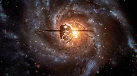 Spacecraft Progress orbiting the galaxy. Spacecraft Progress orbiting the ... 写真素材