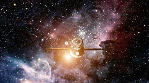 Spacecraft Progress orbiting the space. Spacecraft Progress orbiting the s... Stockfoto's