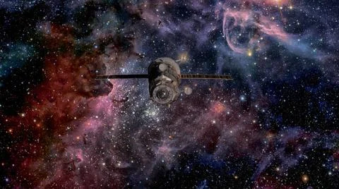 Spacecraft Progress orbiting the space. Spacecraft Progress orbiting the s... Stockfoto's