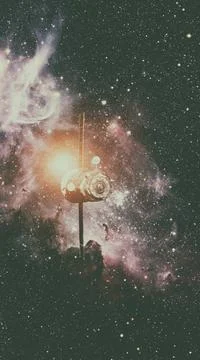 Spacecraft Progress orbiting the space. Spacecraft Progress orbiting the s... 库存照片