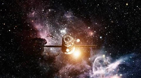 Spacecraft Progress orbiting the space. Spacecraft Progress orbiting the s... 写真素材