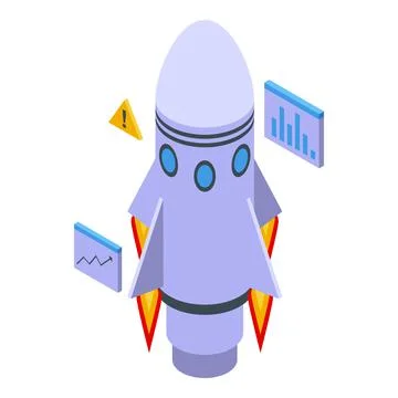 Spacecraft rocket icon isometric vector. Ship cosmos Stock Illustration