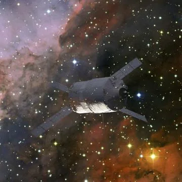 Spacecraft. Science fiction wallpaper. Elements of this image furnished by NA Stock Illustration