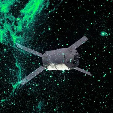 Spacecraft. Science fiction wallpaper. Elements of this image furnished by NA Stock Photos
