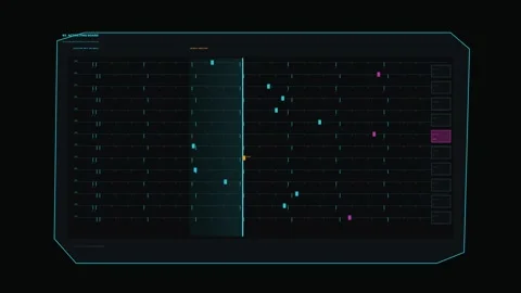Spacecraft Sensor Data Dashboard HUD Seamless Loop Stock Footage 342299525