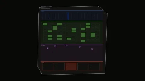 Spacecraft Sensor Data Dashboard Seamless Loop Stock Footage 342300610