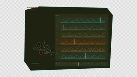 Spacecraft Sensor Data Dashboard Seamless Loop Stock Footage 342300659