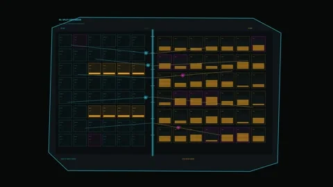 Spacecraft Sensor Sweep HUD Data Grid Seamless Loop Stock Footage 342300627