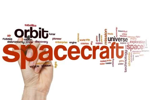 Spacecraft word cloud Foto stock