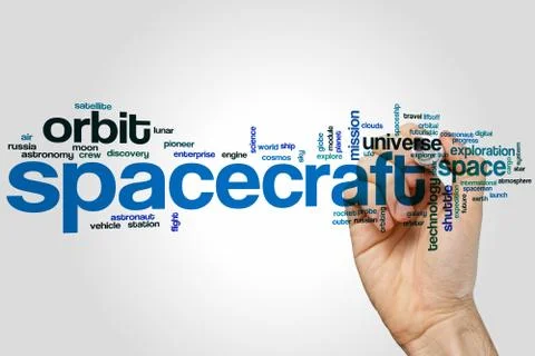 Spacecraft word cloud Foto stock