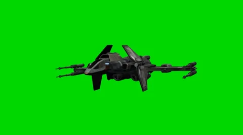 Spacefighter spaceship fly by and makes warp jump Stock-Footage 33799854