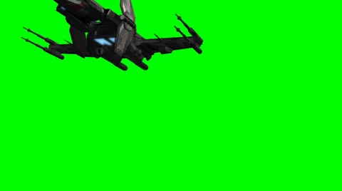Spacefighter spaceship fly by - green screen 스톡 동영상 37048854