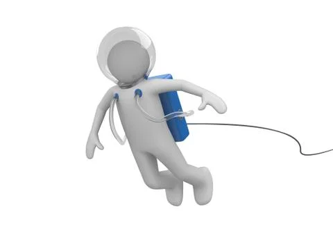 Spaceman (3d isolated on white background characters series) Stock Illustration