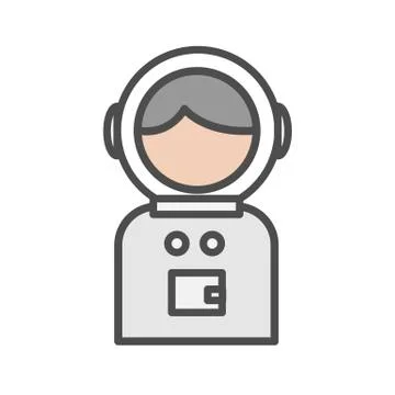 Spaceman avatar icon on white background Stock Illustration