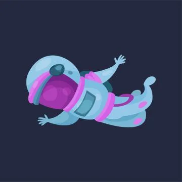 Spaceman character, astronaut working in Space cartoon vector Illustration Stock Illustration