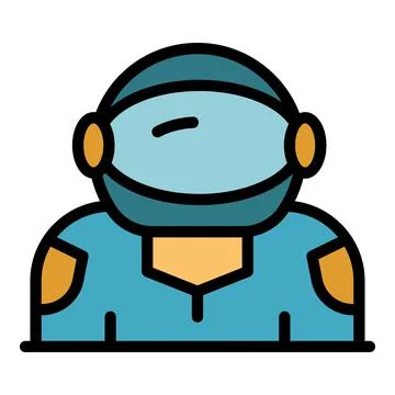 Spaceman icon color outline vector Stock Illustration