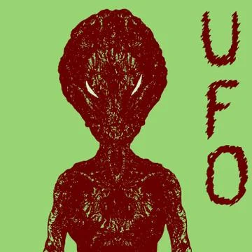 Spaceman invader with a big head. Vector illustration. Stock Illustration