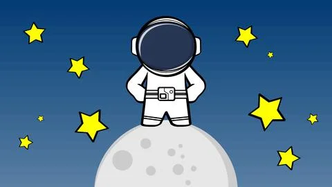 Spaceman kid cartoon background Stock Illustration