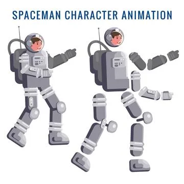 Spaceman kit constructor in cartoon style Stock Illustration