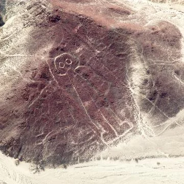 The spaceman or space man, Nazca or Nasca geoglyph Stock Photos