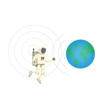 Spaceman in outer space Stock Illustration