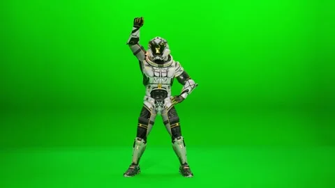 Spaceman Retro Sci-Fi Movement VFX Asset Stock Footage 318339252