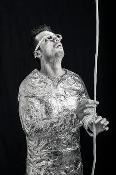 Spaceman with rope Stock Photos