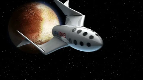 Spaceplane return from Pluto Stock Footage 84863316