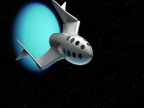 Spaceplane return from Uranus Stock Footage 84909632