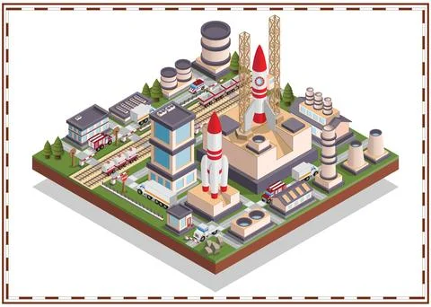 A spaceport. Stock Illustration