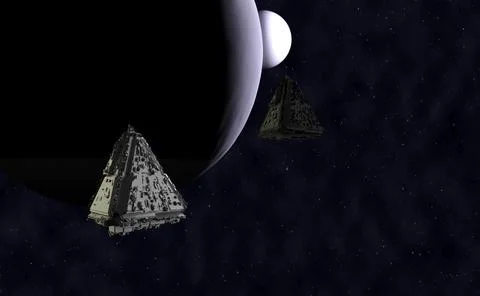 Spaceship 3d render. Stock Photos