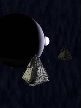 Spaceship 3d render. Foto stock