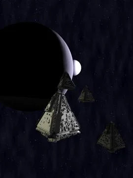 Spaceship 3d render. Foto stock