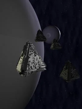 Spaceship 3d render. Stock Photos