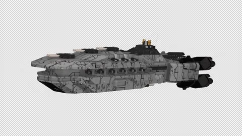Spaceship with Alpha Channel Stock Footage 153932074