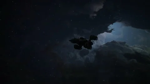 The spaceship is approaching the planet to do the mission 05 Stock Footage 158309931