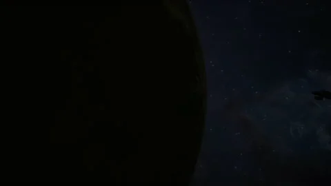The spaceship is approaching the planet to do the mission 09 Stock Footage 158312333