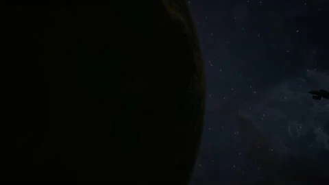 The spaceship is approaching the planet to do the mission 10 Stock Footage 158312922