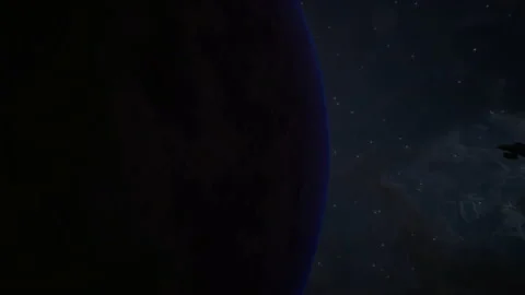 The spaceship is approaching the planet to do the mission 11 Stock Footage 158313468