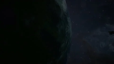The spaceship is approaching the planet to do the mission 12 Stock Footage 158313951