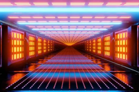 A Spaceship architecture interior visualisation Stock Illustration