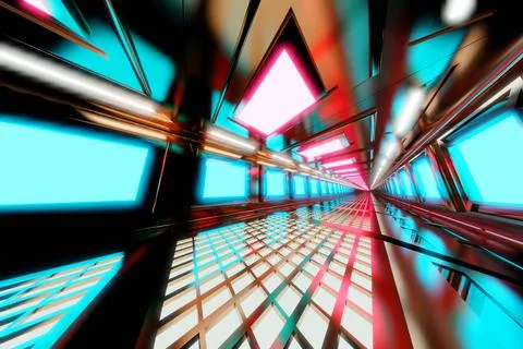 A Spaceship architecture interior visualisation Stock Illustration