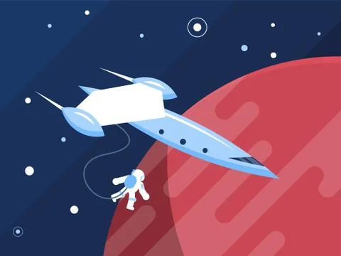 Spaceship with astronaut Stock Illustration