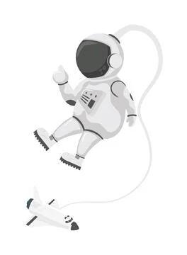 Spaceship with astronaut Stock Illustration
