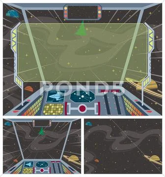 Spaceship Backgrounds Stock Illustrationen