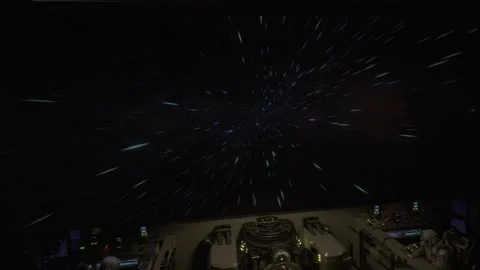 Spaceship bridge jumping between the stars 04 Stock Footage 277400085