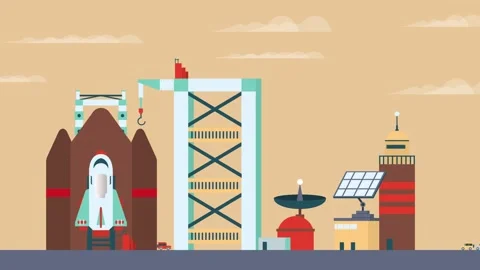 Spaceship Cartoon Animation Stock Footage 172587541