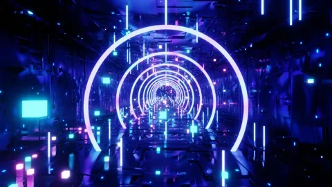 Spaceship Corridor Loop Animated Background Stock Footage 276497119