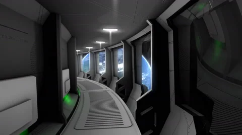 Spaceship corridor scene Video stock 58782623